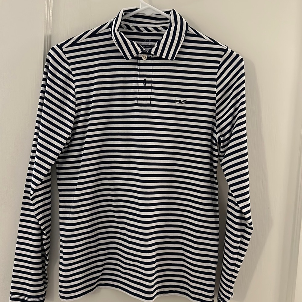 Boys long sleeve striped Vineyard Vines polo